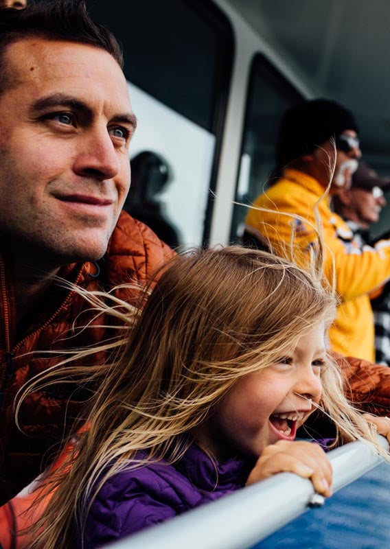 Family on a Kenai Fjords Tour boat