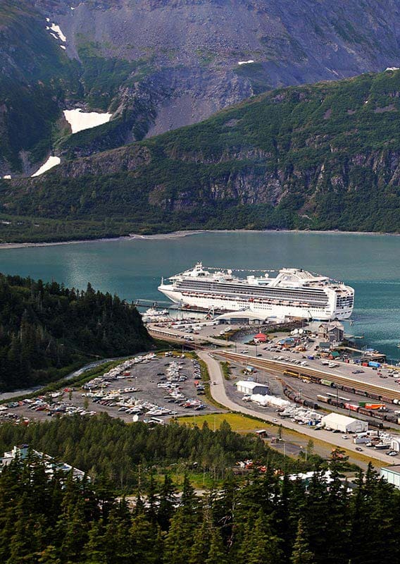 Cruise boat in port