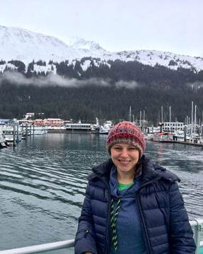 Angela at the Seward Harbour