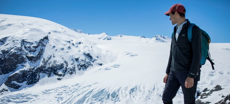 Hiker at Exit Glacier