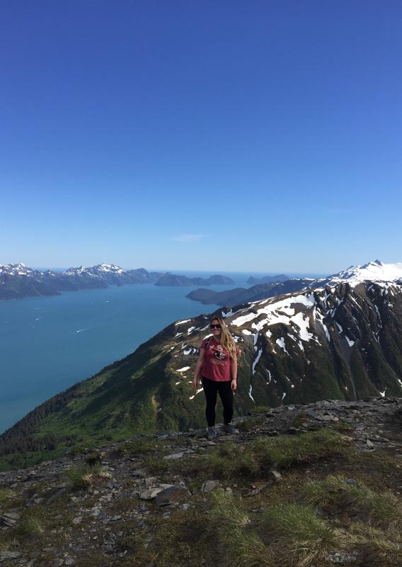 Hiker on Mount Marathon, Seward