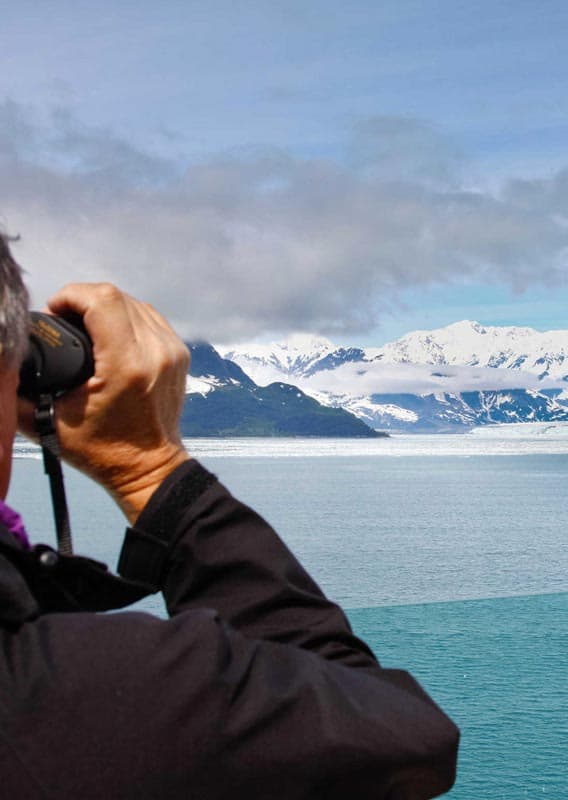 Glacier viewing from on board a cruise