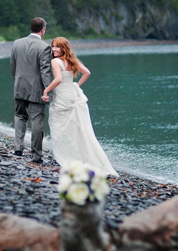 Wedding couple at Fox Island