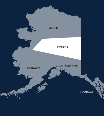 Illustrated map of Alaska Interior