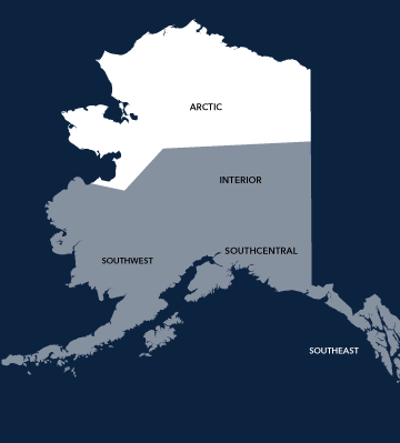 Illustrated map of Alaska Arctic