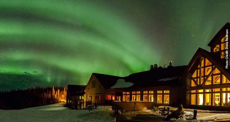 Aurora over Talkeetna Alaskan Lodge.